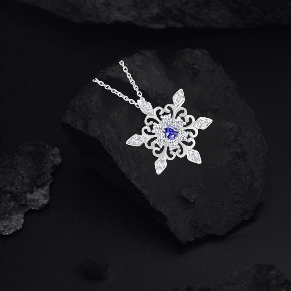 Birthday Snowflake Pendant Necklace