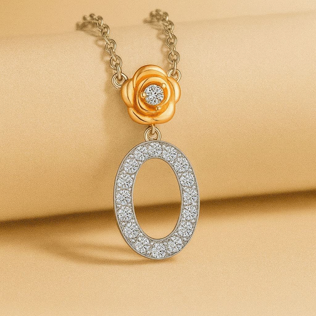 Alphabet Flower Pendant Necklace