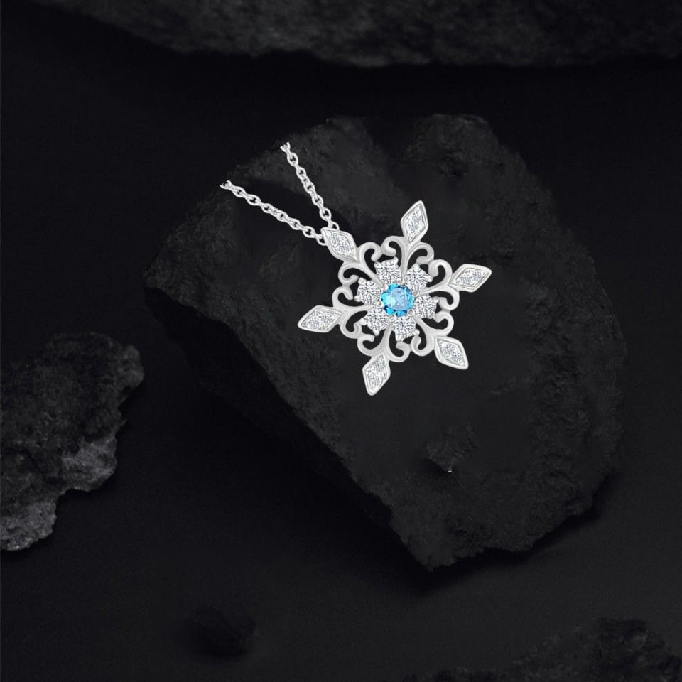 Birthday Snowflake Pendant Necklace
