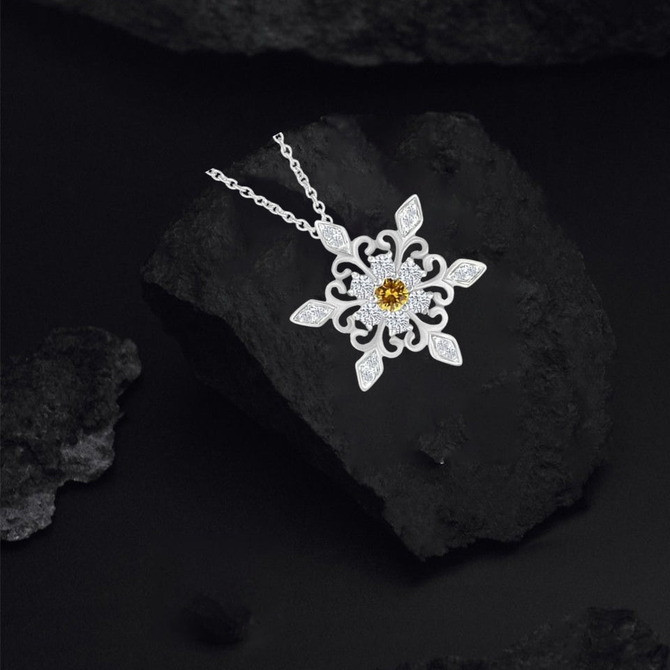 Birthday Snowflake Pendant Necklace