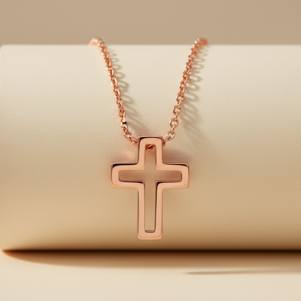 Cross Outline Pendant Necklace