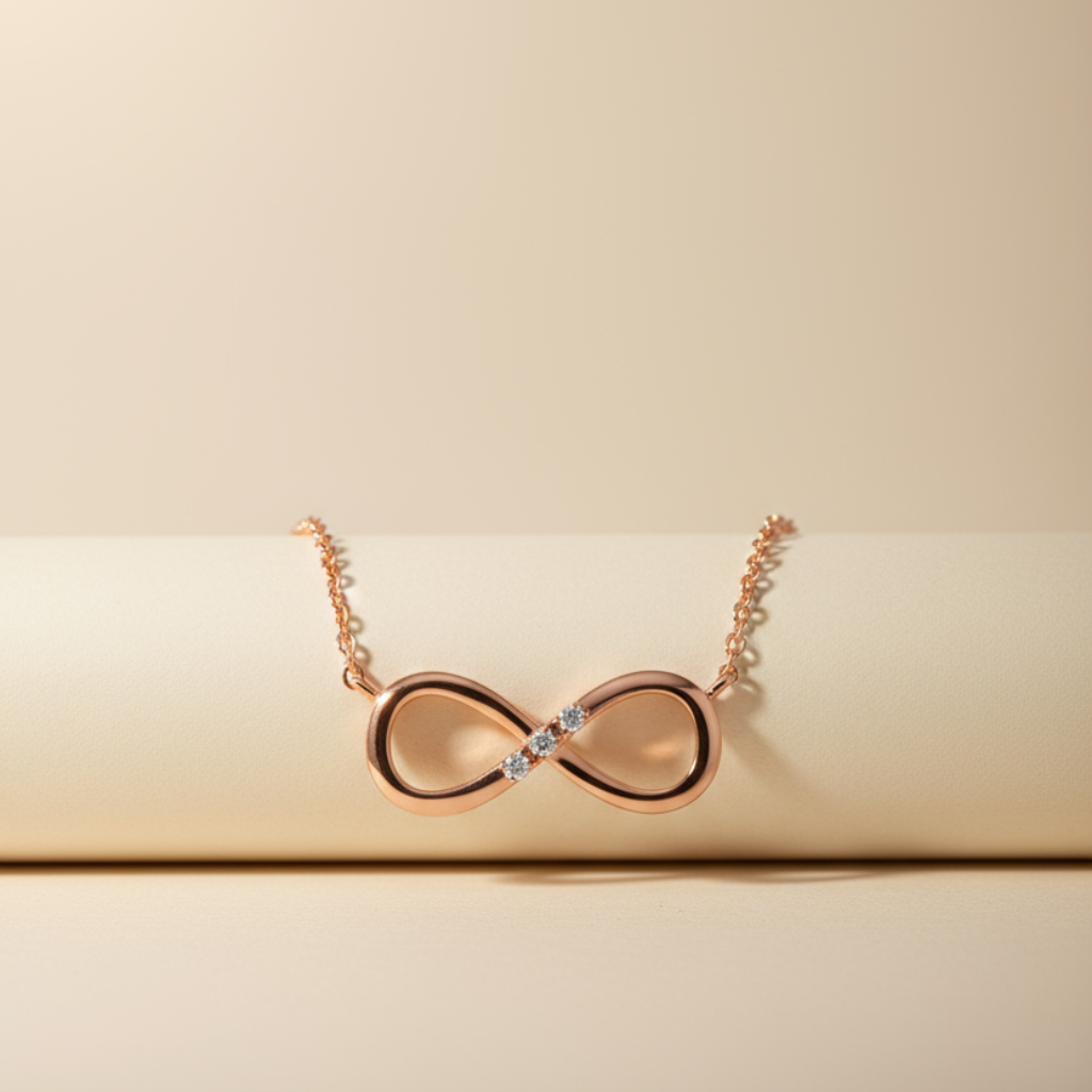 Three Stone Infinity Pendant Necklace