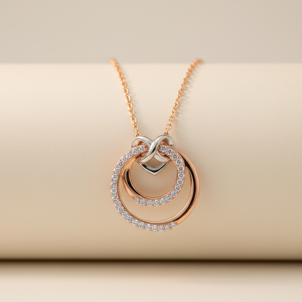 Double Circle Pendant Necklace