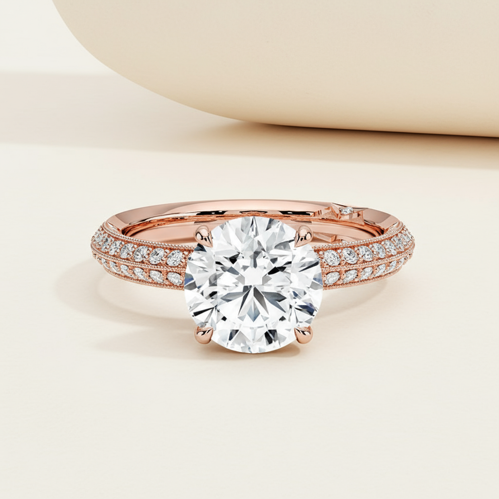 Six Prong Moissanite Diamond Ring