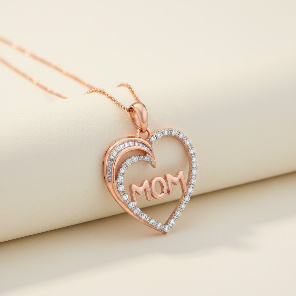 Mom Heart Pendant Necklace