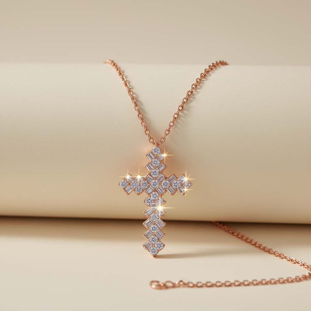 Chevron Cross Pendant Necklace