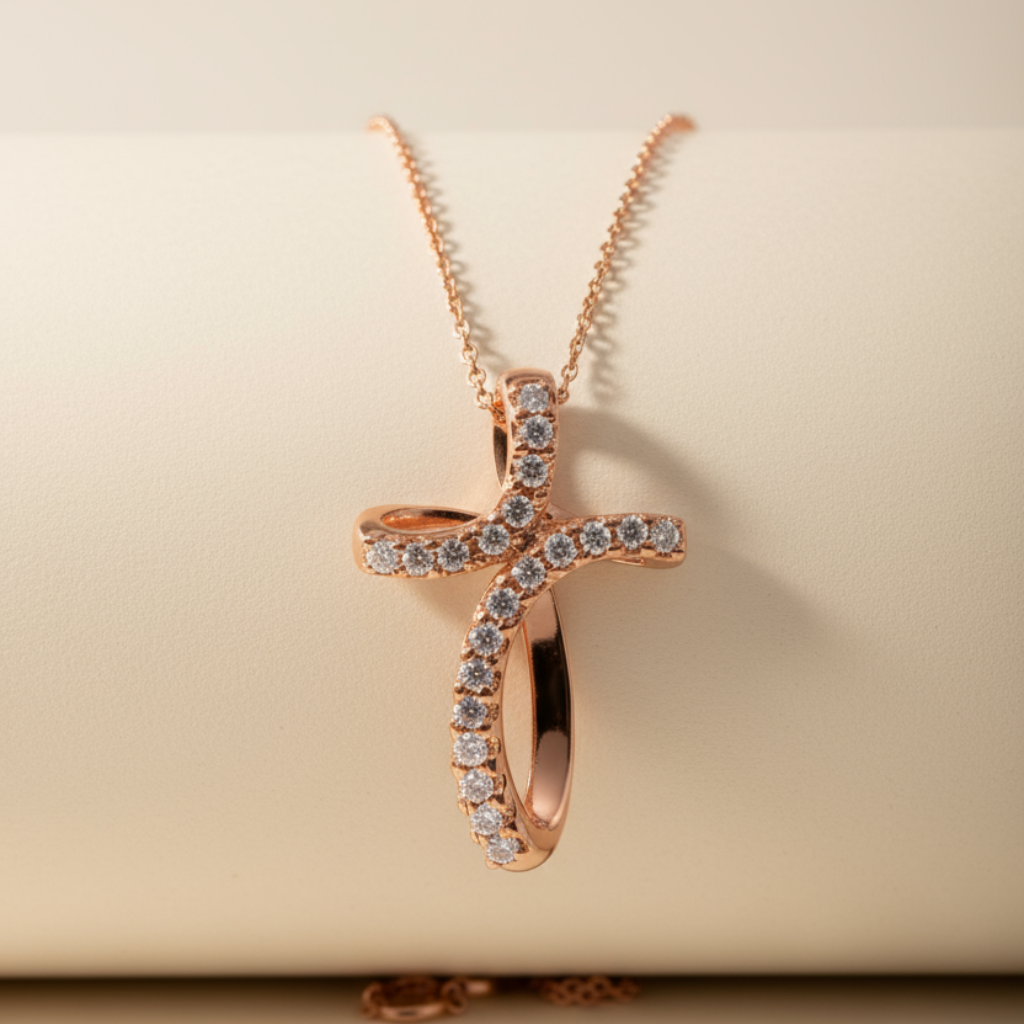 Open Loop Cross Pendant Necklace