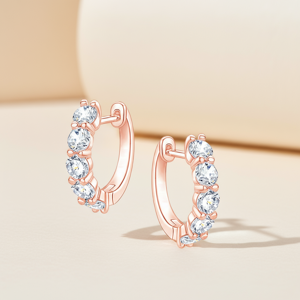 Moissanite Diamond Hoop Earrings