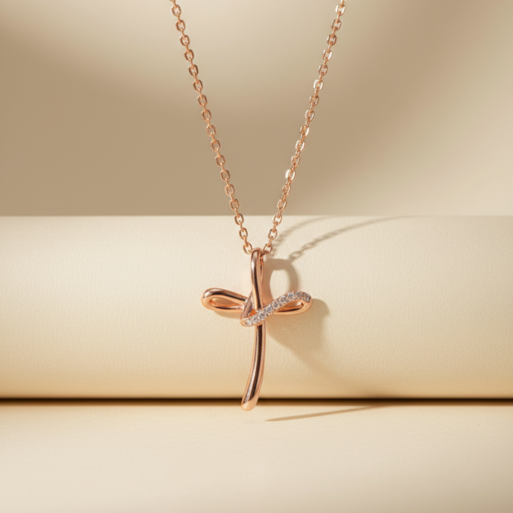 Infinity Loop Cross Pendant Necklace