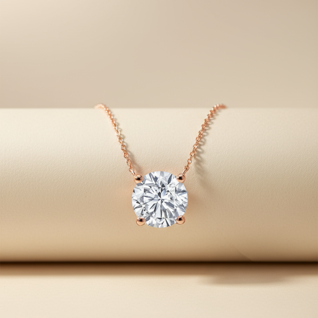 Round Solitaire Pendant Necklace
