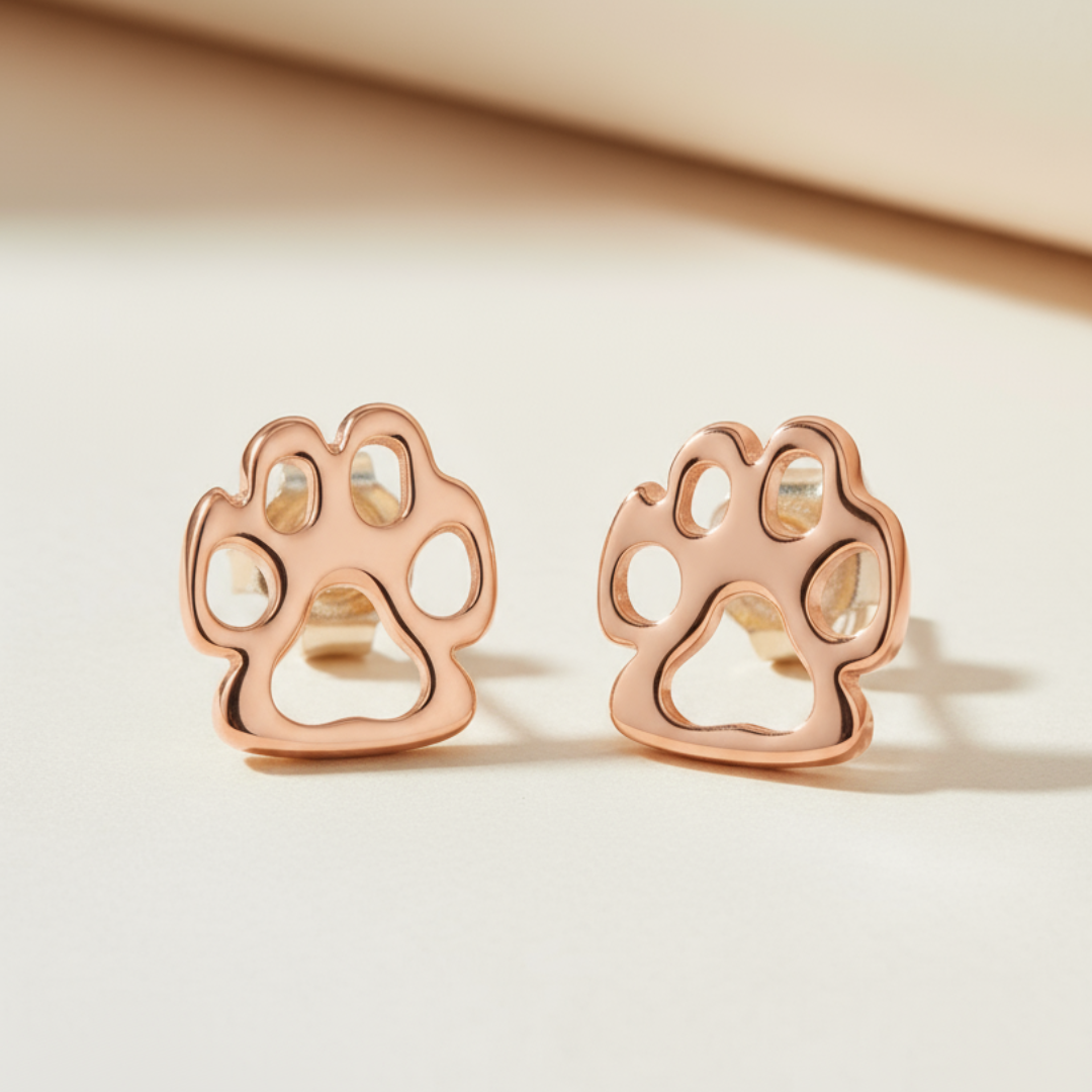 Paw Print Firction Back Stud