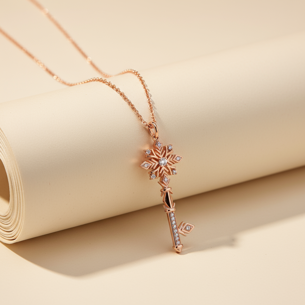 Snowflake Key Pendant Necklace