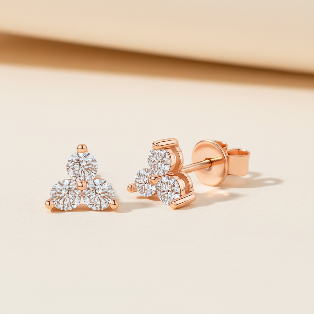 Trio Trinity Moissanite Diamond Stud