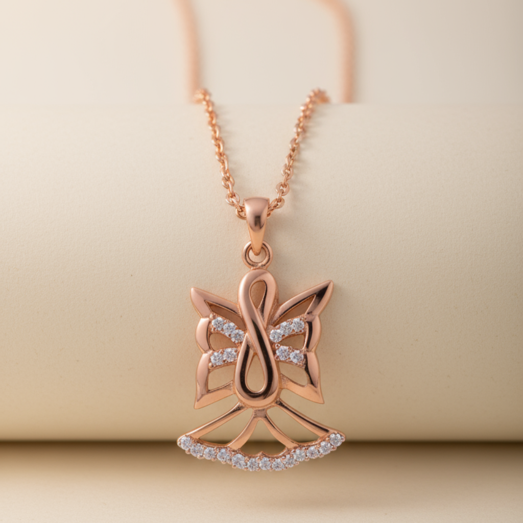 Infinity Angel Outline Pendant Necklace