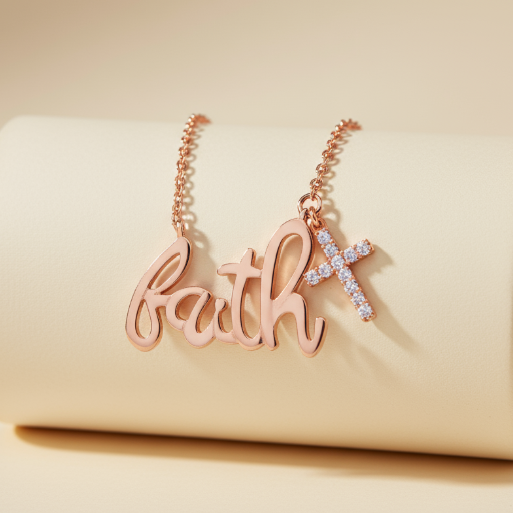 Cross Faith Charm Pendant Necklace