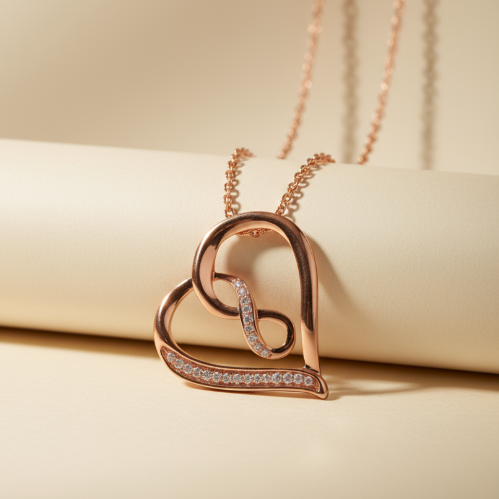 Infinity Love Heart Pendant Necklace