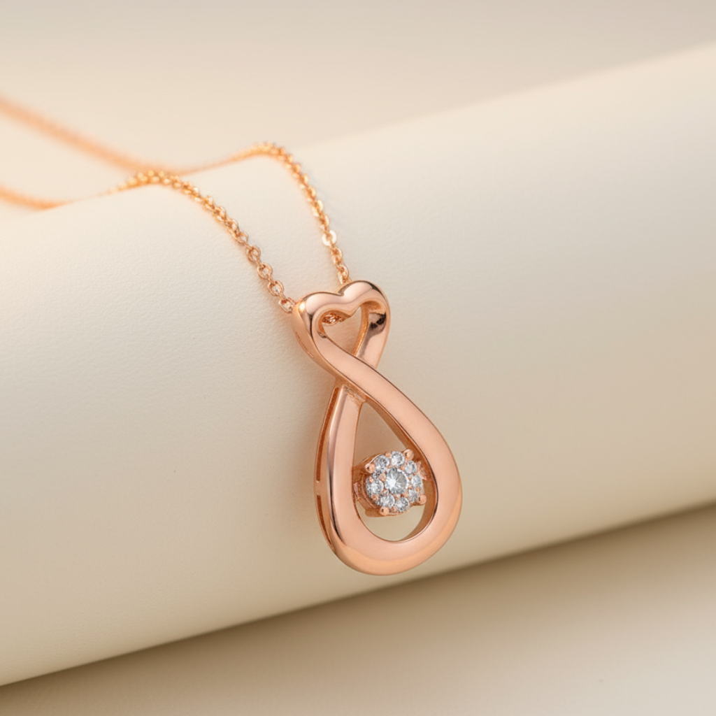 Accent Heart Infinity Pendant Necklace