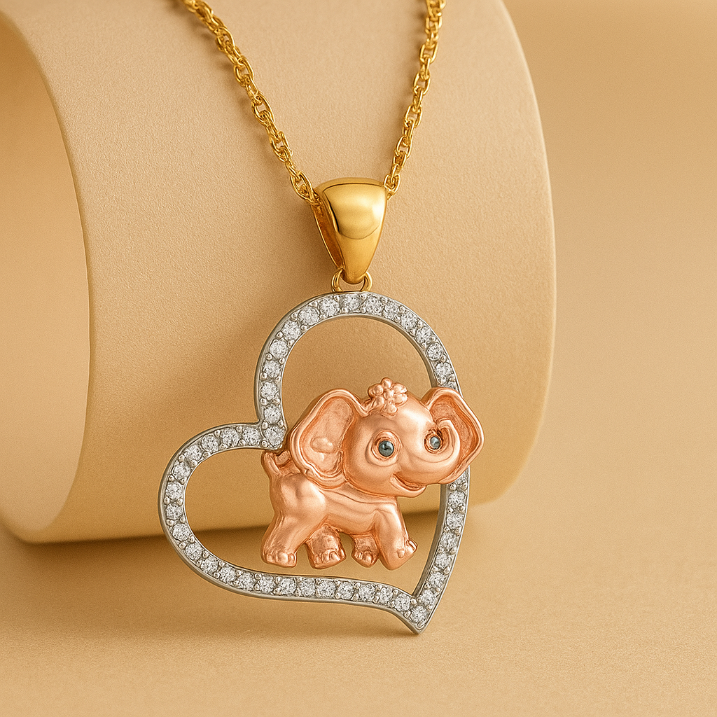 Elephant Heart Pendant Necklace