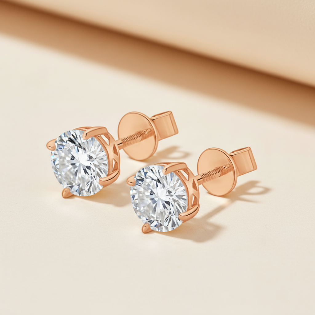 Moissanite Diamond Screw Back Stud
