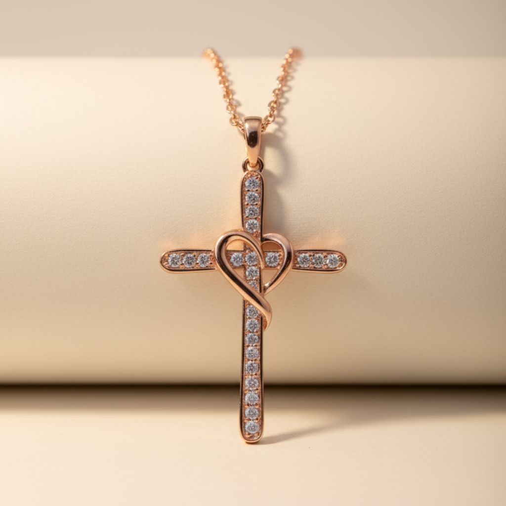 Cross Heart Pendant Necklace