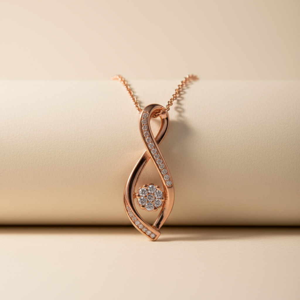 Infinity with Cluster Pendant Necklace