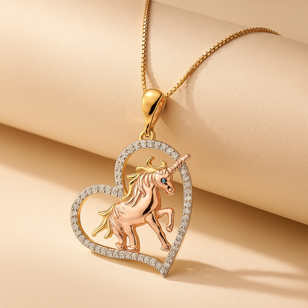 Unicorn Heart Pendant Necklace