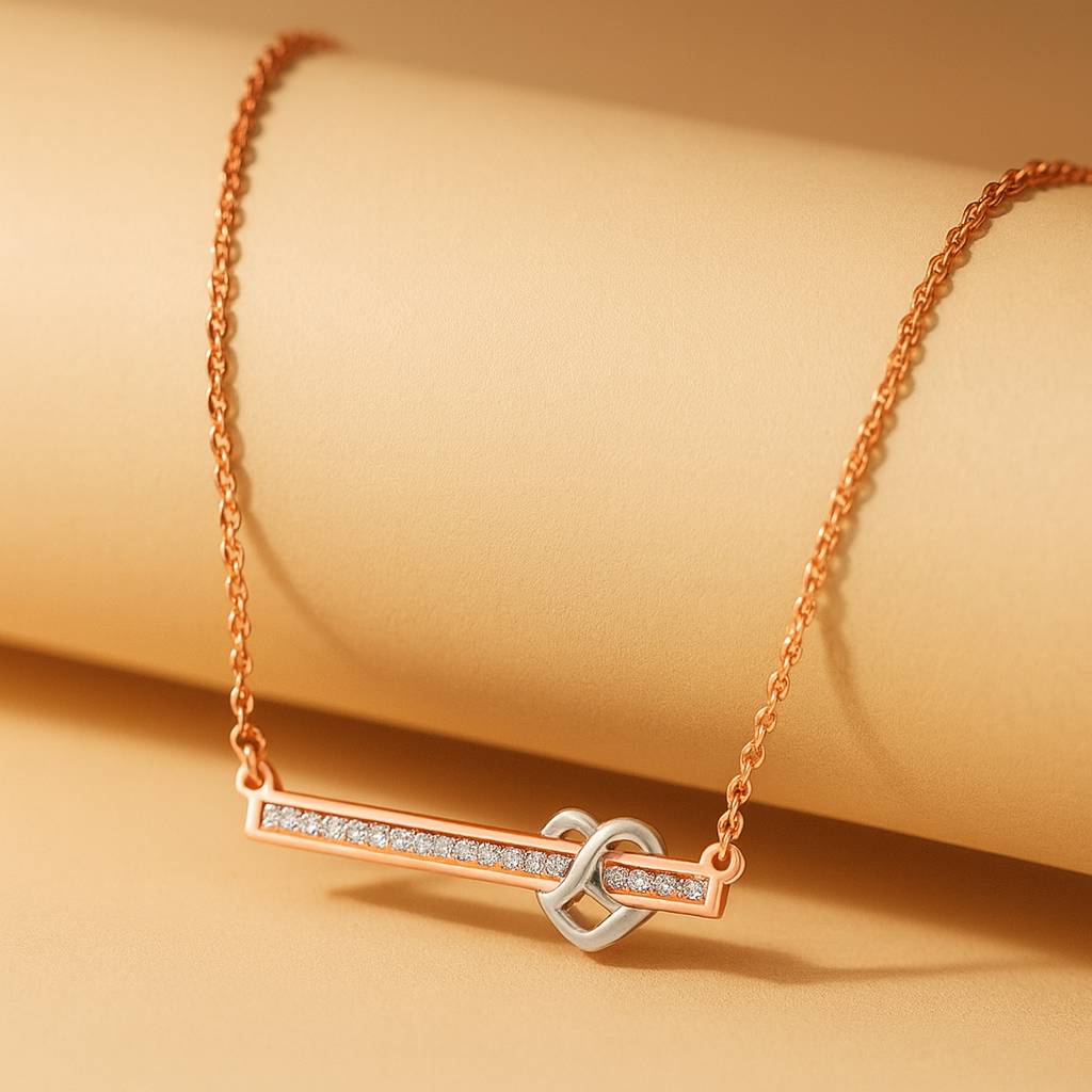 Infinity Heart Bar Pendant Necklace