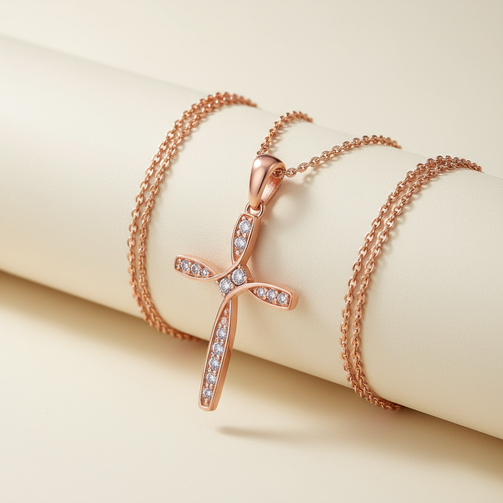 Bypass Cross Pendant Necklace