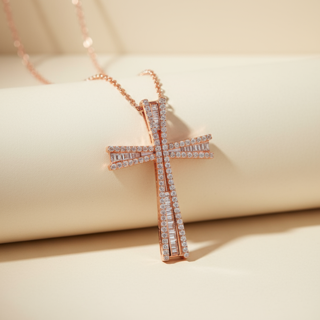 Flared Cross Pendant Necklace