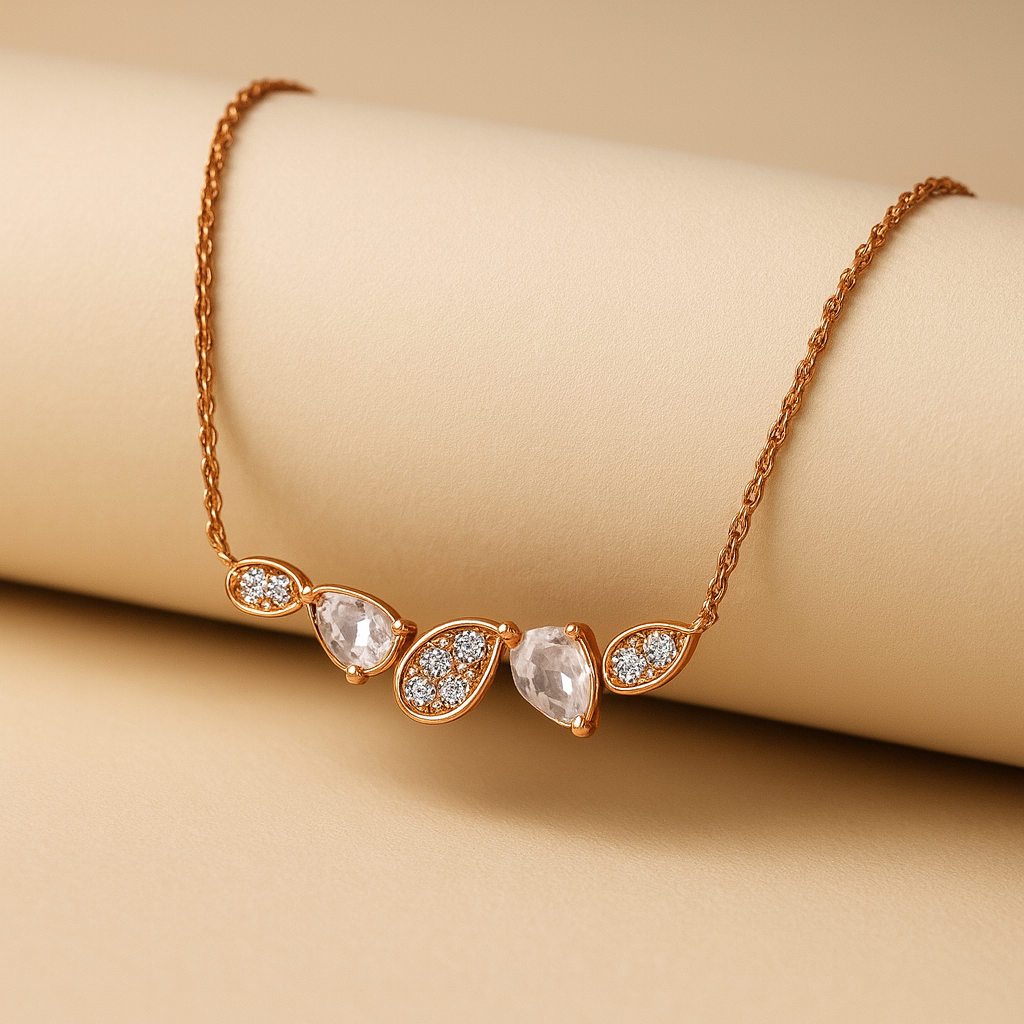 Pear Shape Cluster Pendant Necklace