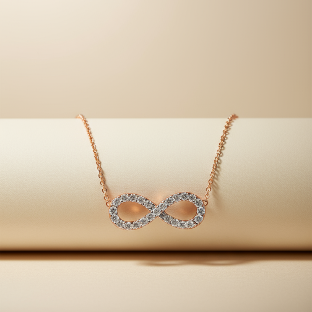 Sideways Infinity Pendant Necklace