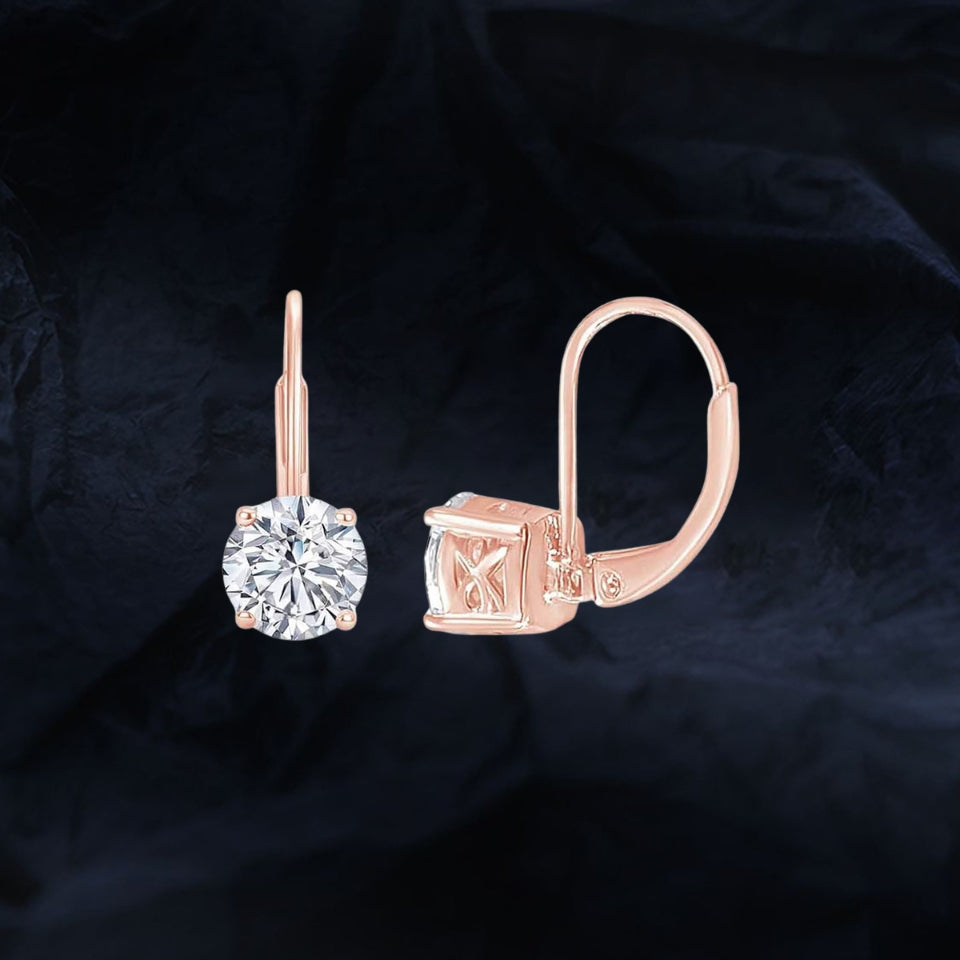 Moissanite Dangle Hoop Earrings