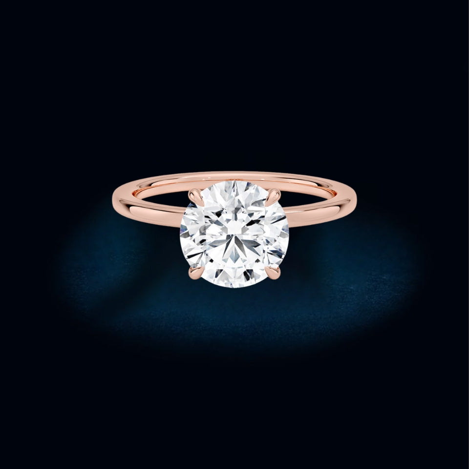 Secret Halo Round Cut Moissanite Ring