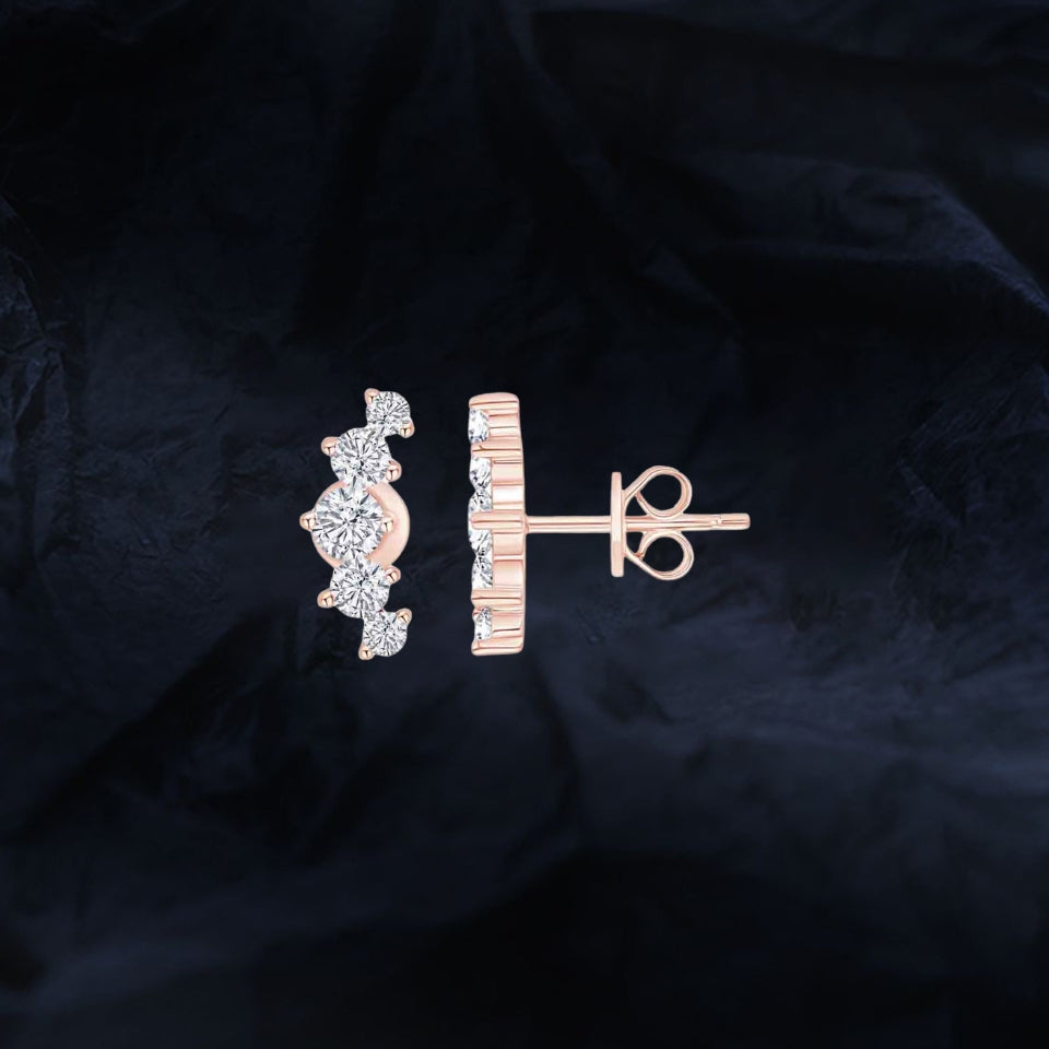 Ear Crawler Moissanite Stud