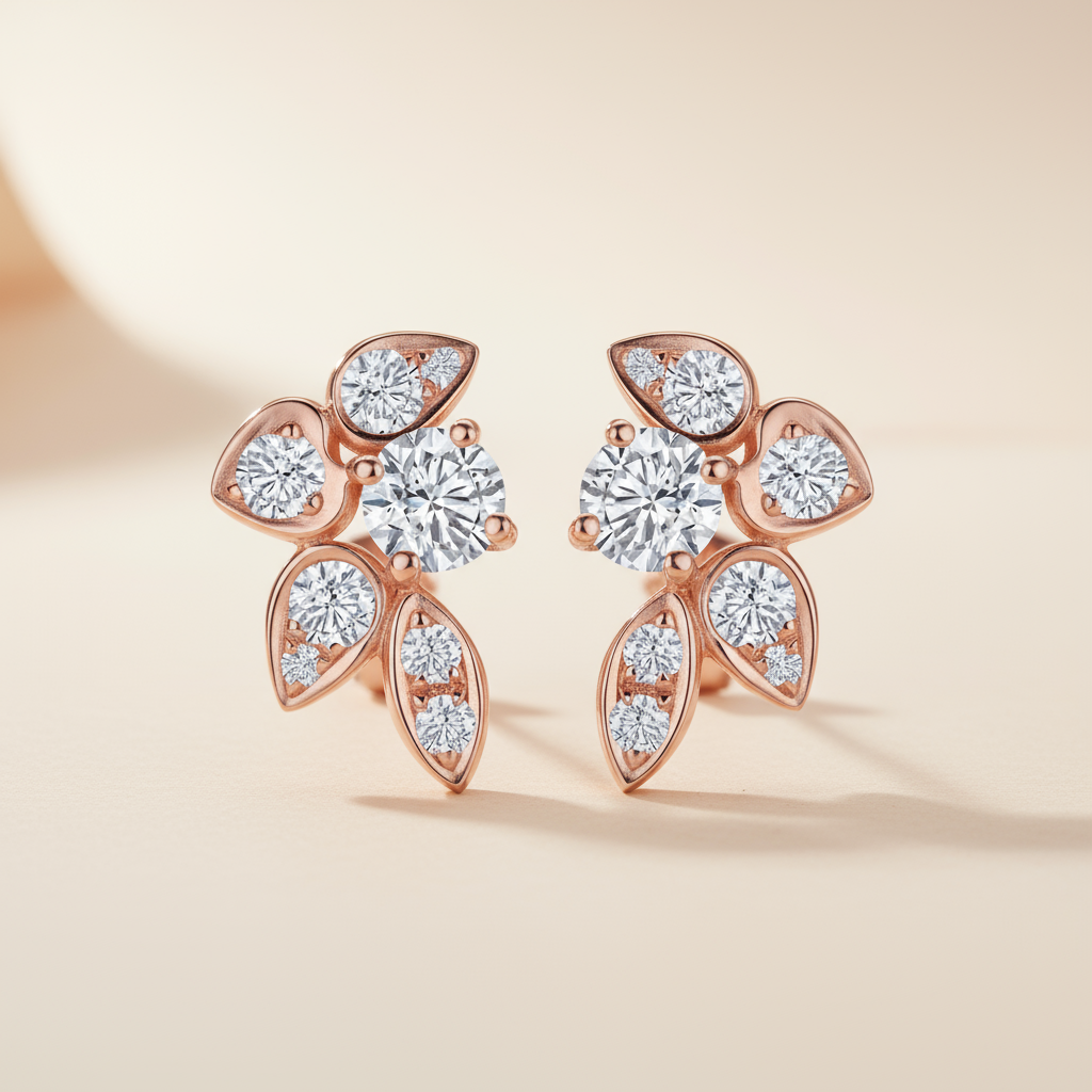 Cluster Multi Shaped Moissanite Diamond Stud