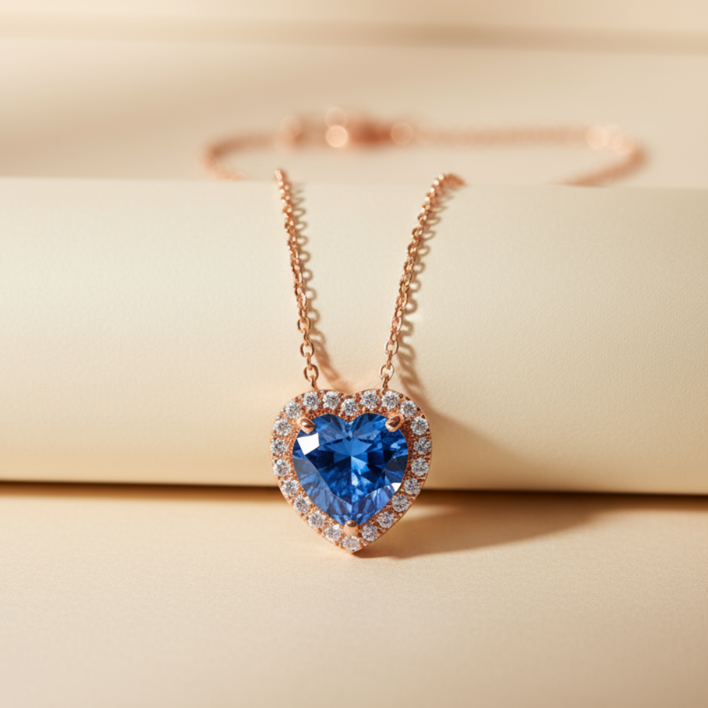 Love Heart Birthstone Pendant Necklace