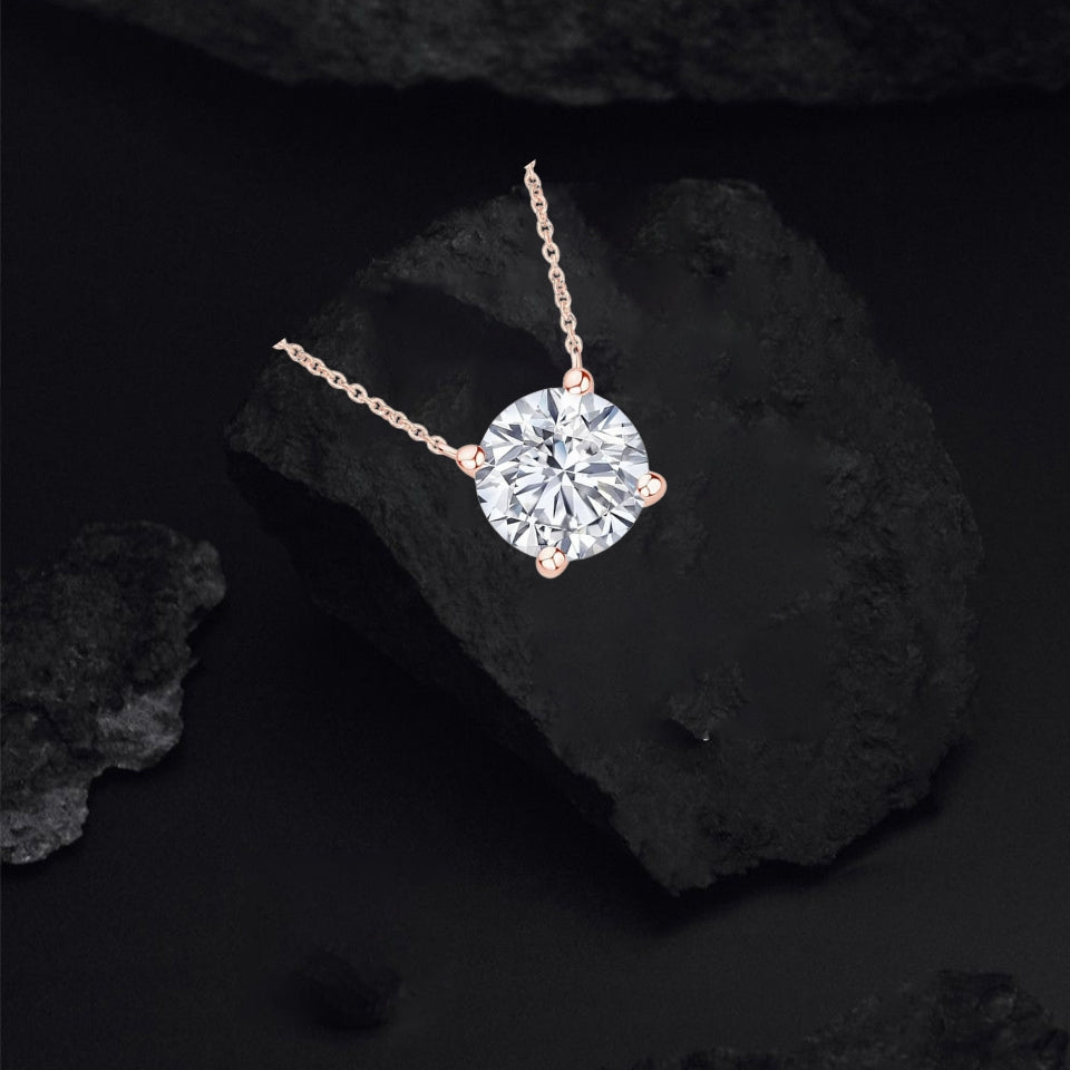 Round Solitaire Pendant Necklace