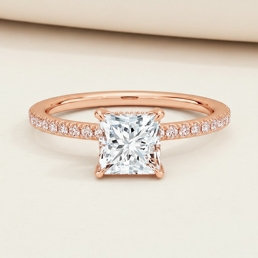 Princess Moissanite Diamond Ring