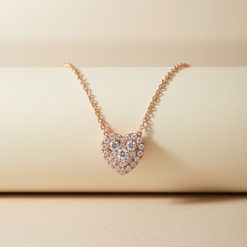 Eternal Halo Heart Pendant Necklace