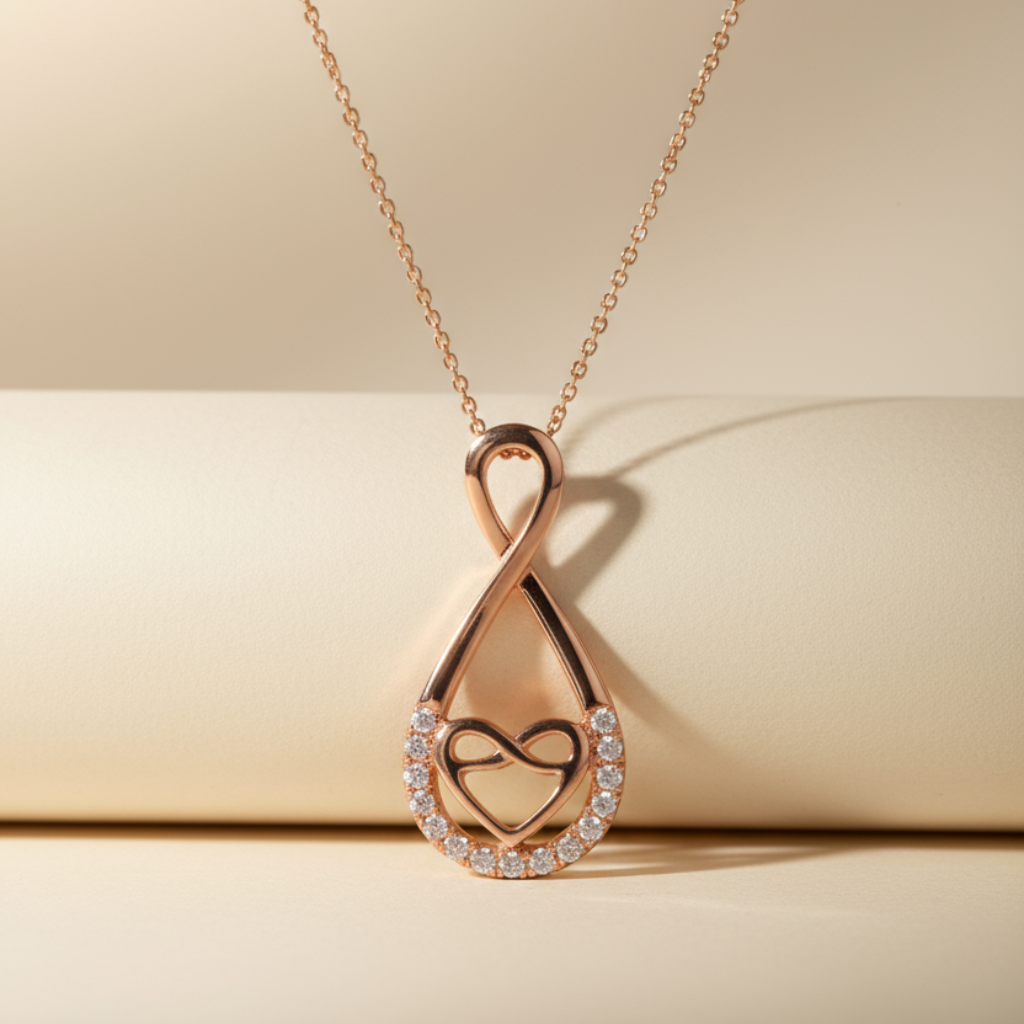 Infinity with Heart Pendant Necklace