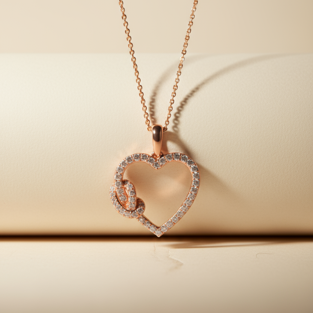 Knotted Heart Pendant Necklace.