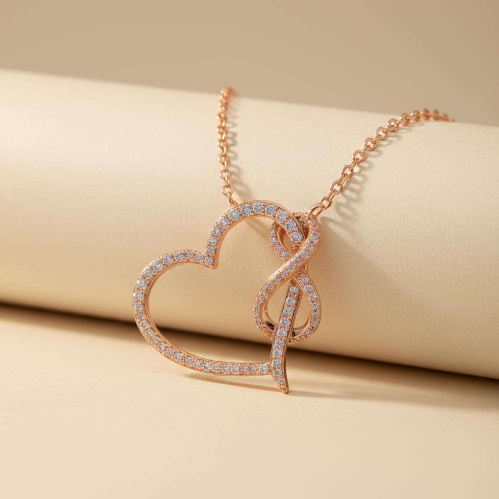 Love Heart Infinity Pendant Necklace