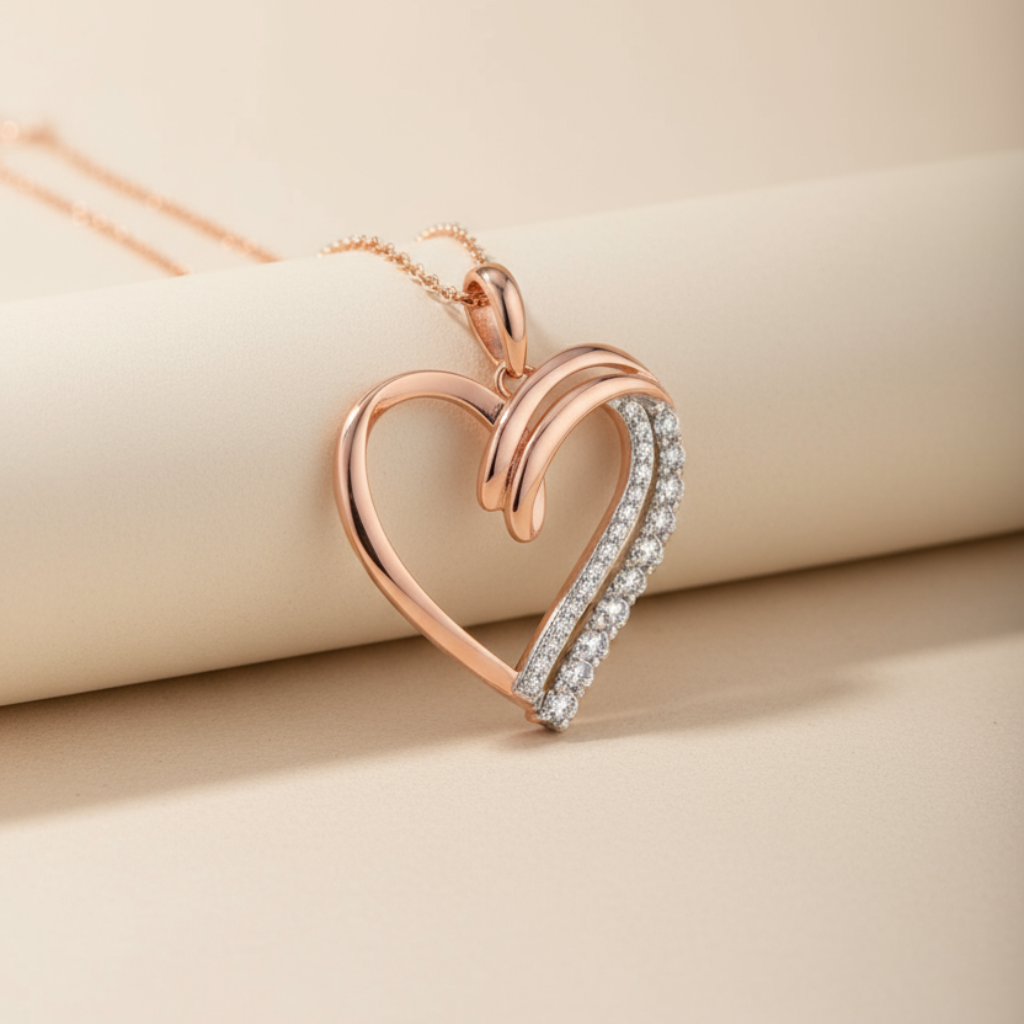 Round Looping Heart Pendant Necklace