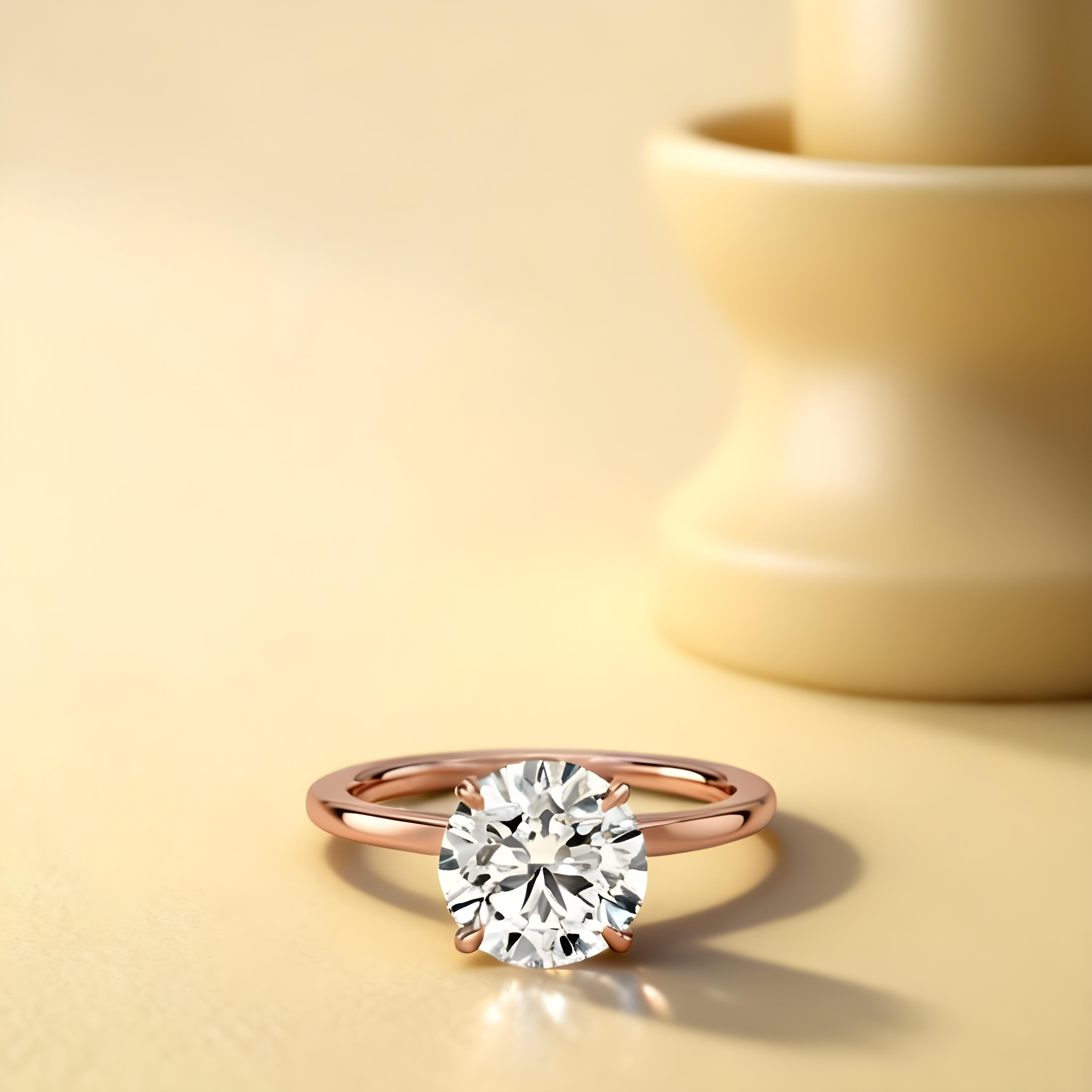 Secret Halo Round Cut Moissanite Ring