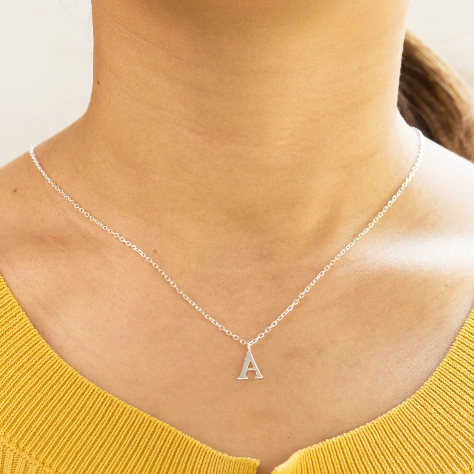 Initial Alphabet Pendant Necklace