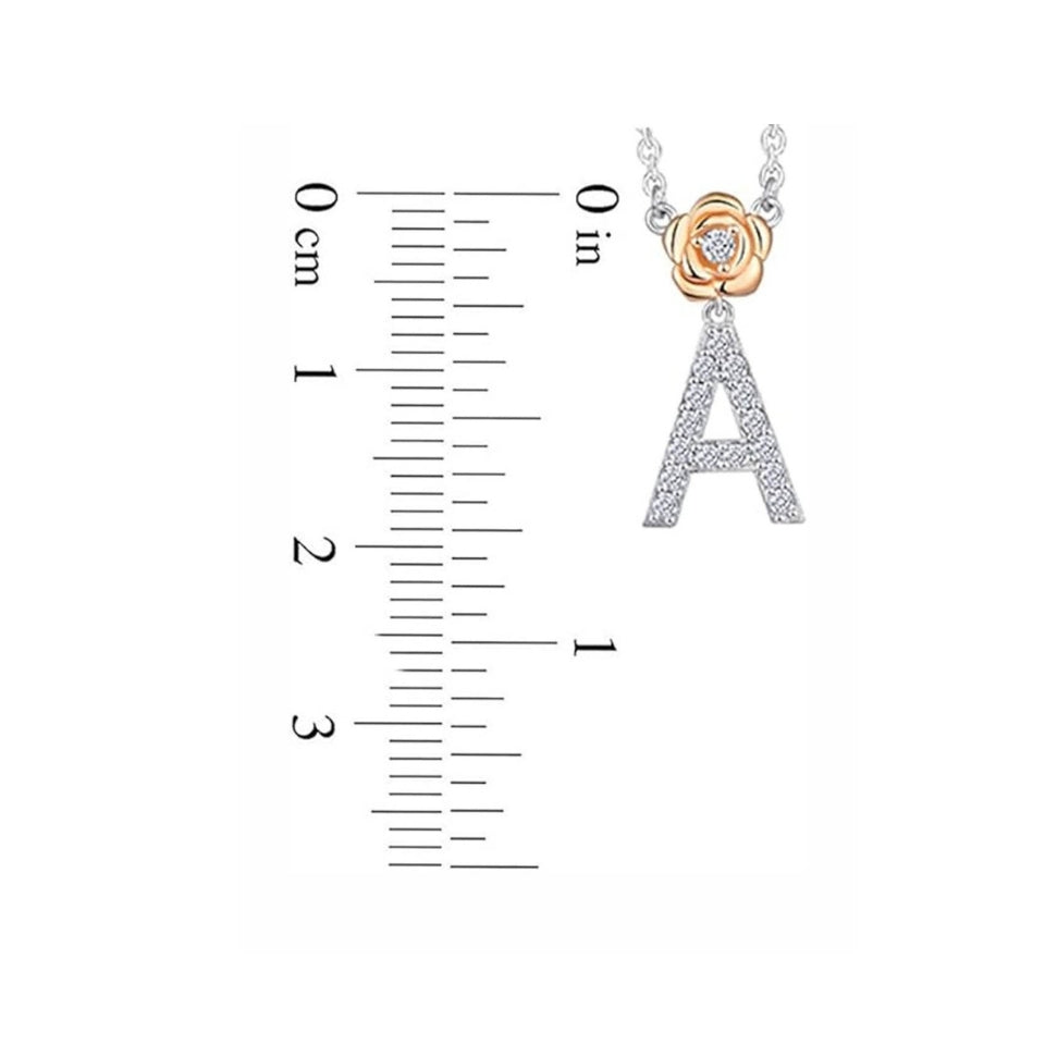 Alphabet Flower Pendant Necklace