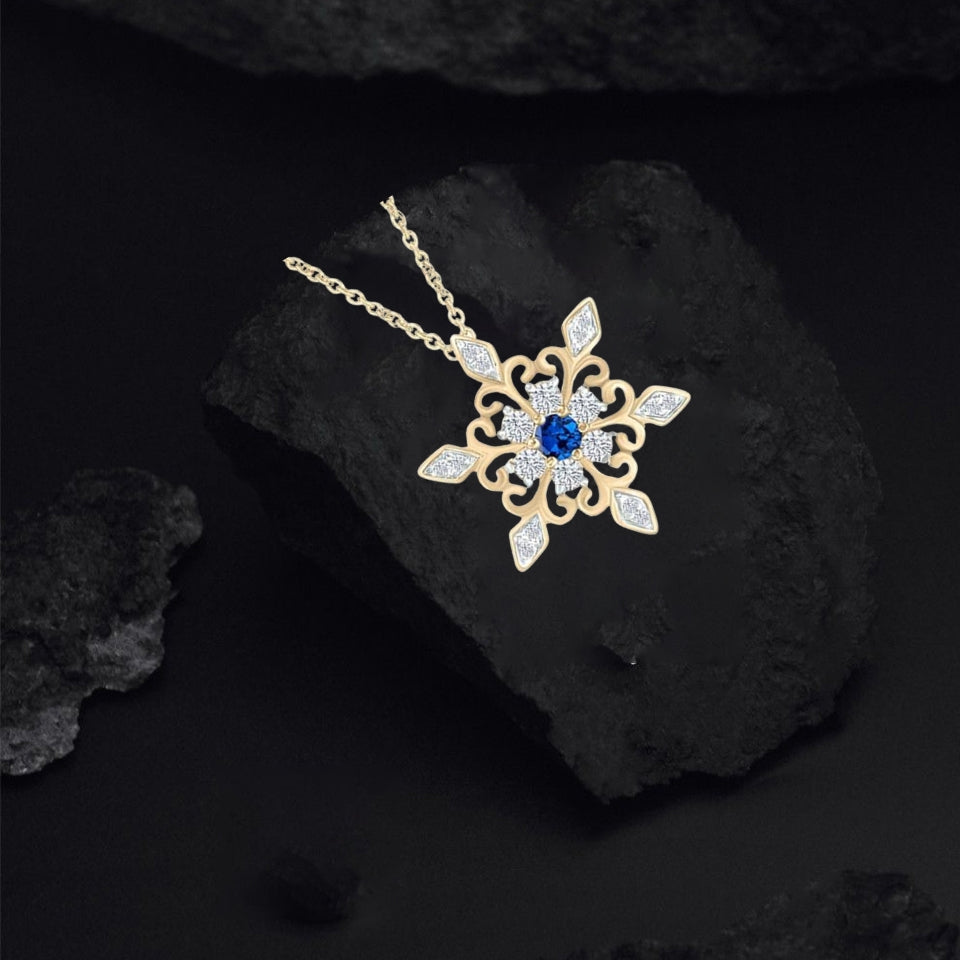 Birthday Snowflake Pendant Necklace