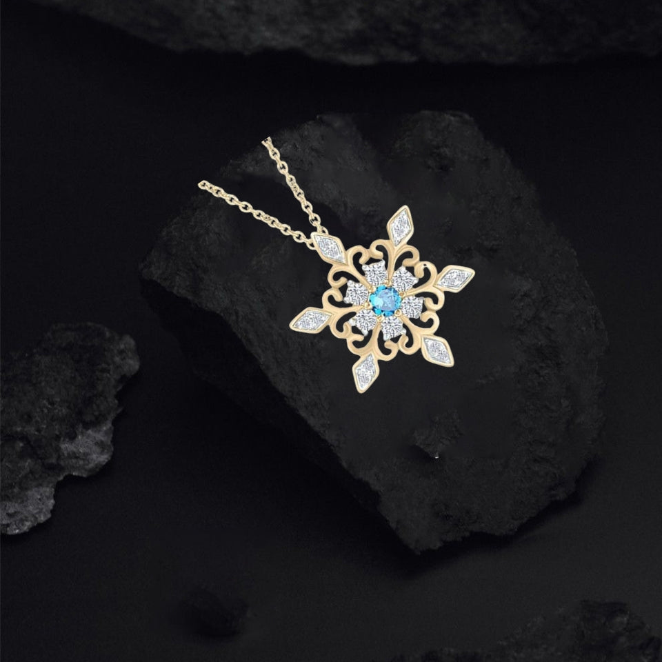 Birthday Snowflake Pendant Necklace