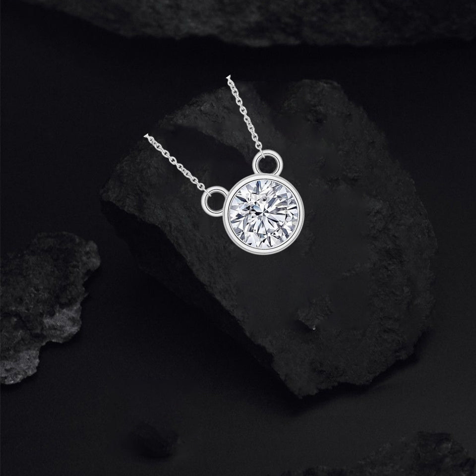 Round Bezel Pendant Necklace