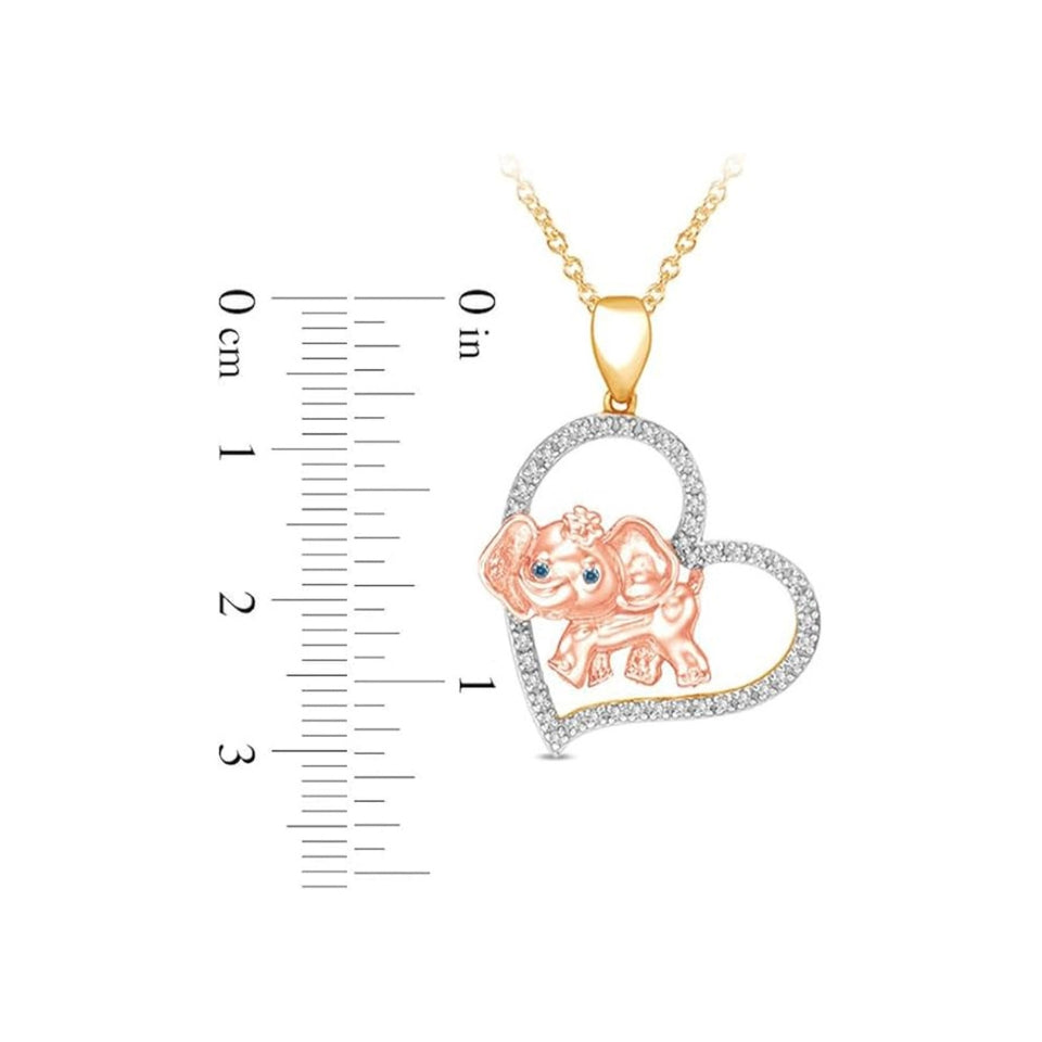 Elephant Heart Pendant Necklace